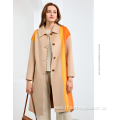 Trendy Clothing Ladies Collision Color Long Coat